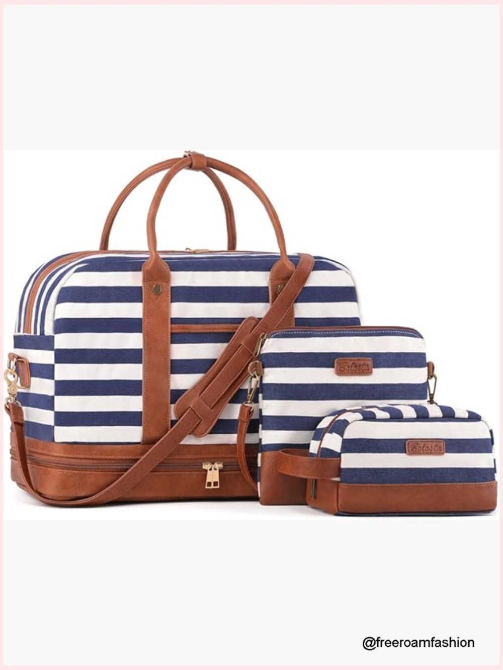 Large Canvas Weekender Bag Travel Tote with Shoe Compartment